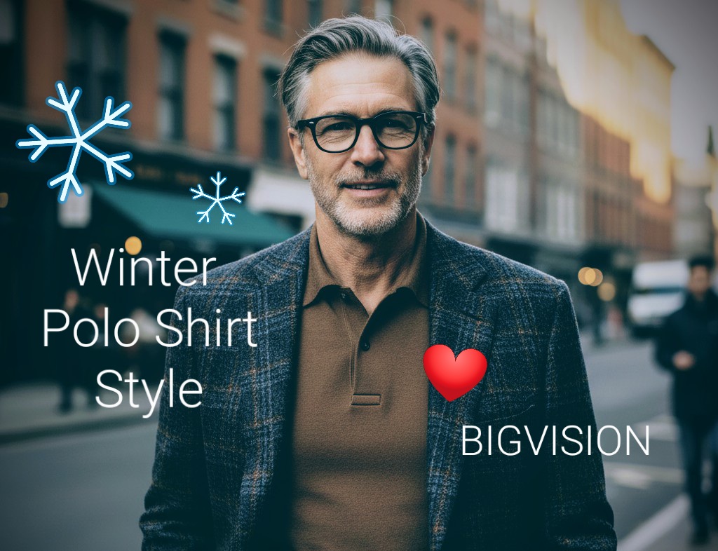 冬のポロシャツ着こなし案
