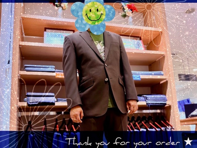 お客様のスーツ仕上がりました！🌰シンプルなブラウン無地を楽しむ/クリスマスフェア開催中♫