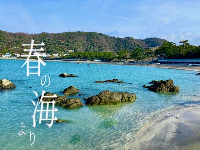 春の朝と、渚をゆく人影の……🐚本日３月７日より決算セールがスタートしました！/月末まで宜しくお願いします♪