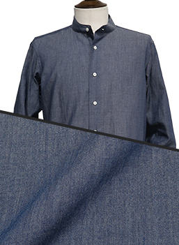  INDIGO  Denim インディゴ　ブリーチ無地 シャツ・メンズ