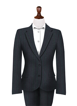 インポート グレイピンストライプ 2ピース・レディース