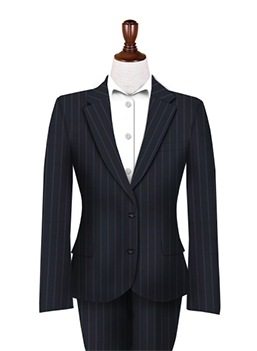 LORO PIANA ZELANDER濃紺シャドーストライプ 2ピース・レディース
