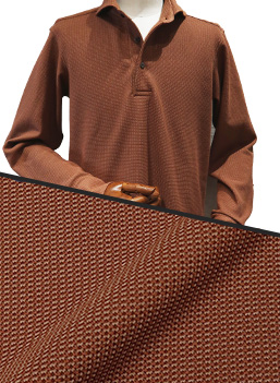 ALBINI CORCORAN ケーブルニット ブラウン無地 ポロシャツ・メンズ