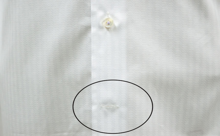 裾釦ホール横穴