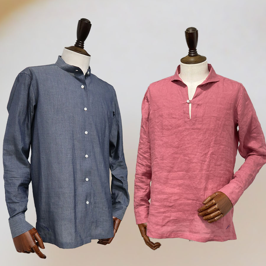 シャツ新デザイン「カプリシャツ」「バンドカラー」のご紹介