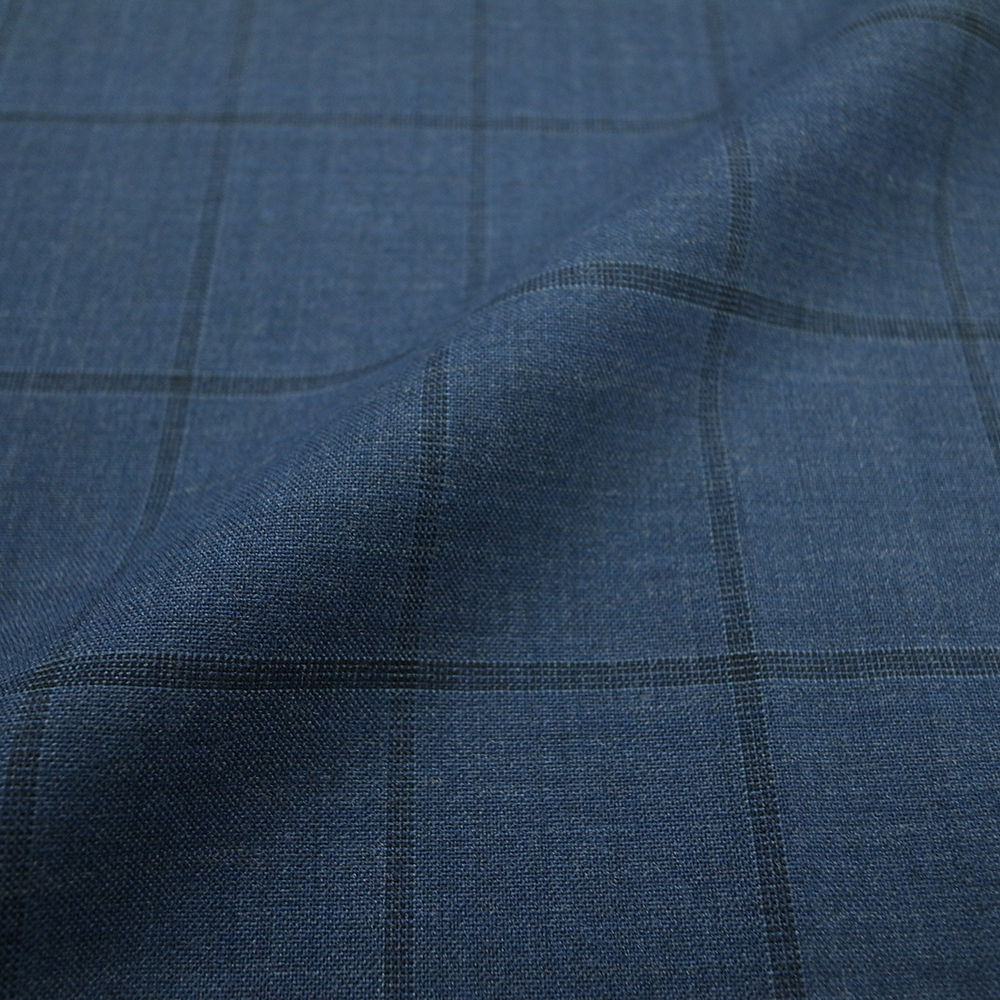 インポート ブルー格子 横38mm 縦48mmスラックス メンズ オーダースーツのビッグヴィジョン