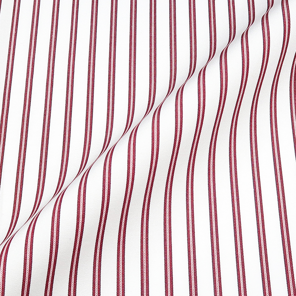 トーマスメイソン プレミアム赤 白ストライプ シャツ メンズ オーダースーツのビッグヴィジョン