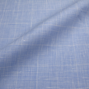 7Daysシャツアルビニ プレミアムサックスグレンチェック柄シャツ・メンズ