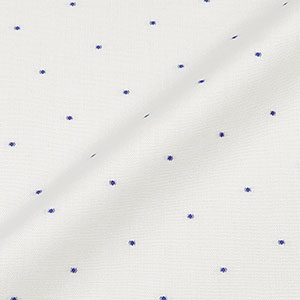 7Daysシャツカンクリーニ プレミアム白×ブルードット シャツ・メンズ
