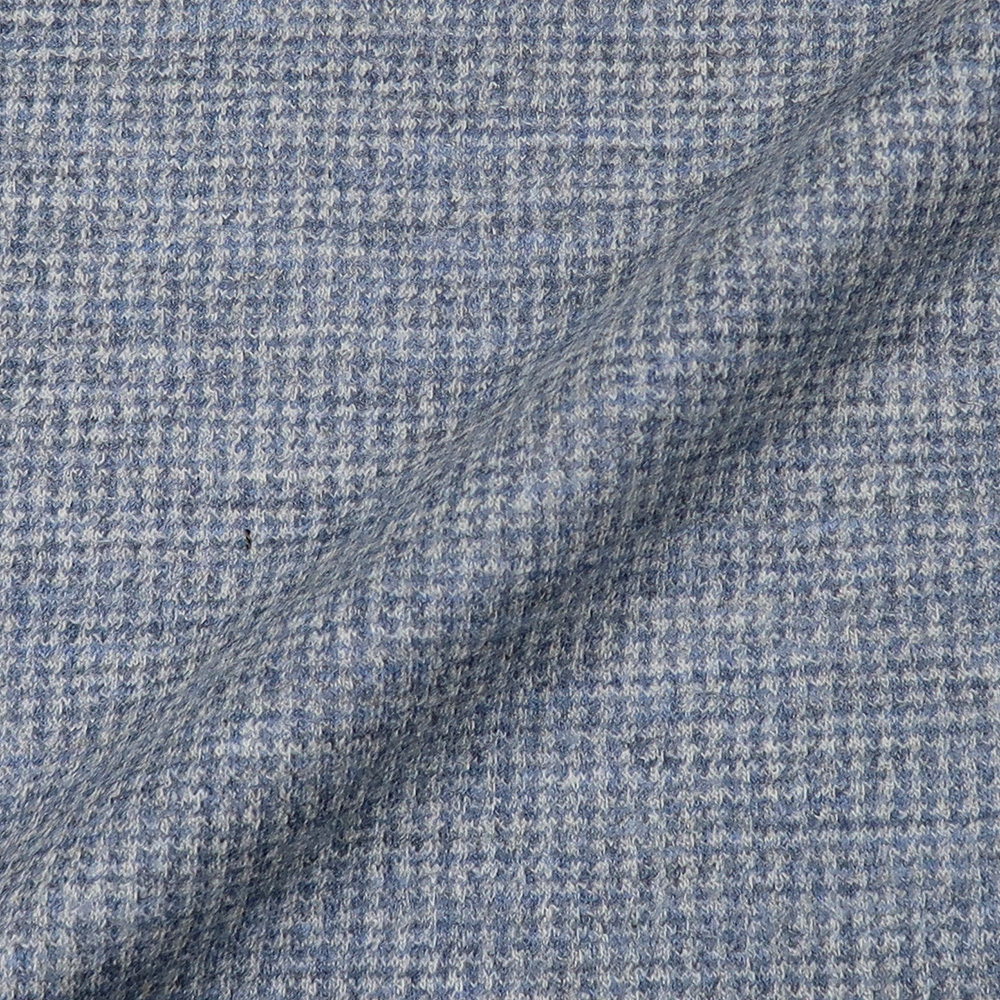 CANONICO JERSEY WORSTED FLANNELライトブルー千鳥格子 ジャケット・メンズ