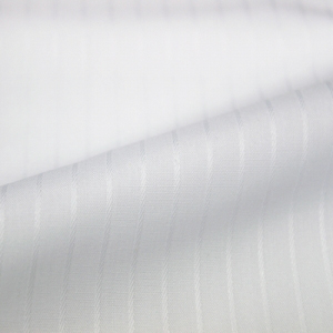 オリジナル ビジネス白ドビーストライプ5mmシャツ・メンズ