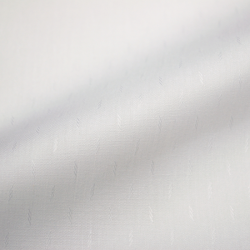 オリジナル ビジネス白ドビーストライプ細織り柄入りシャツ・レディース