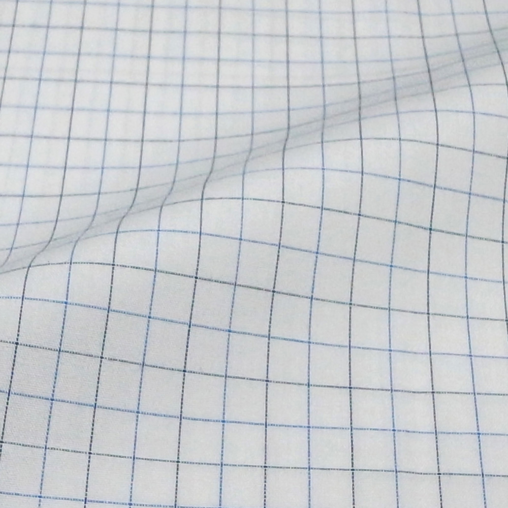 オリジナル ビジネス 紺×サックスタッターソルチェック シャツ・レディース