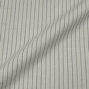  7Daysシャツ綿/麻　ローンストライプ オフホワイトストライプ シャツ・メンズ