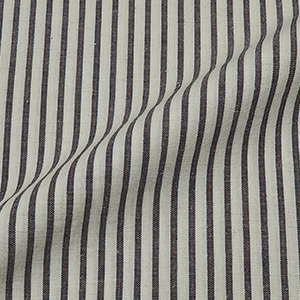  7Daysシャツ綿/麻　ローンストライプ 白紺赤ストライプ シャツ・メンズ