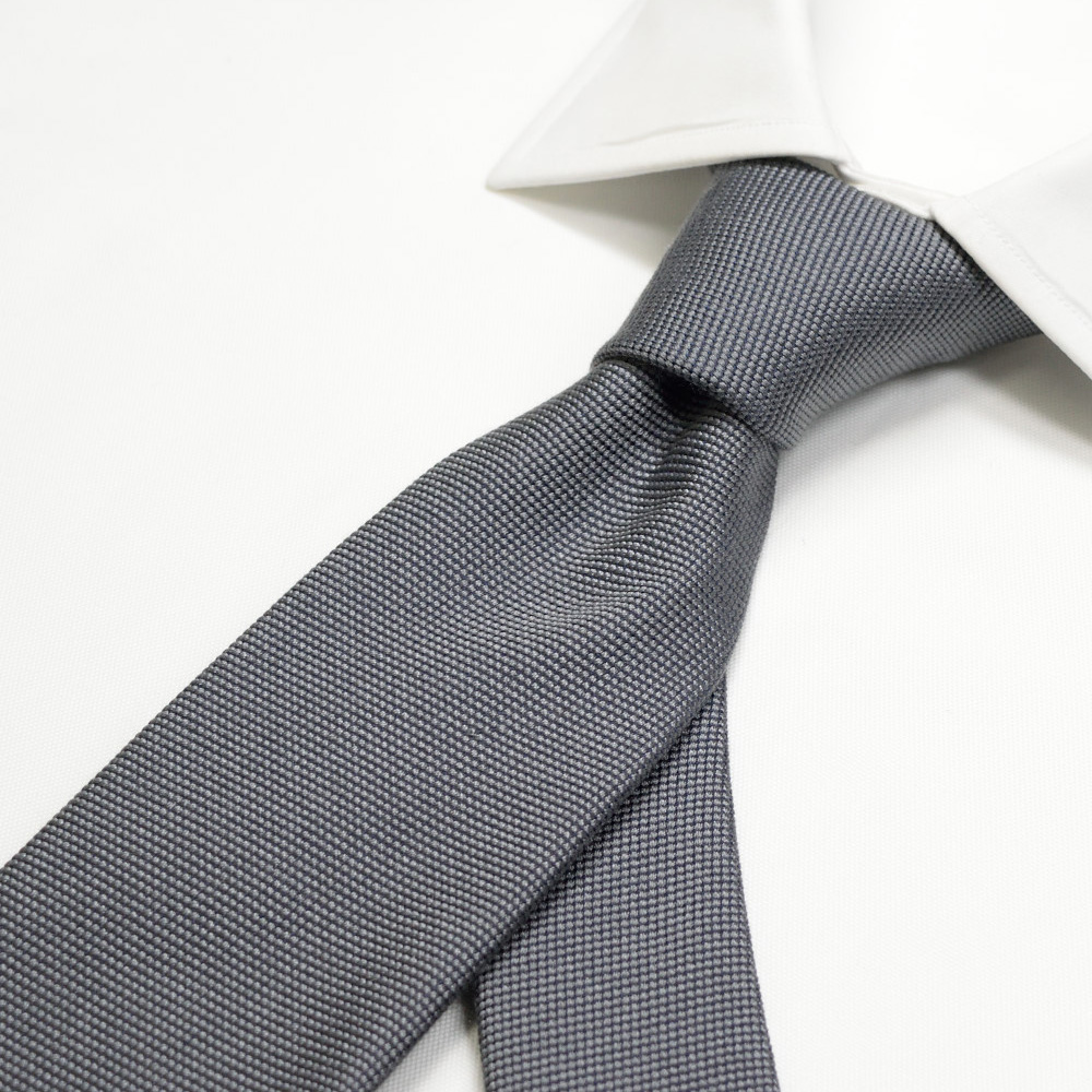 オリジナル ネクタイ 無地 グレー オーダースーツのビッグヴィジョン オリジナル ネクタイ 無地 グレー オーダースーツのビッグヴィジョン