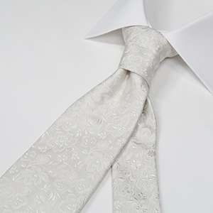 オリジナル ネクタイ 小花柄 ホワイト