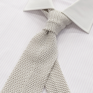 オリジナル ネクタイ ニット ホワイト ピンヘッドライク