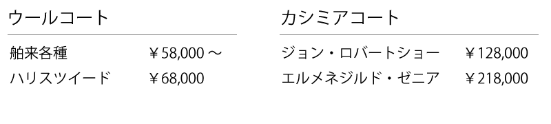 コート価格